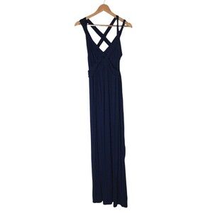 Motherhood Maternity Dress Women's Size Medium Navy Sleeveless Maxi